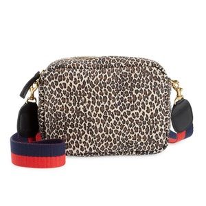 Clare V. Midi Sac Printed Leather Crossbody with Twill Strap